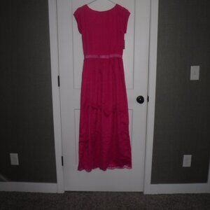 SHABBY APPLE ALICE DRESS MAXI SIZE P GORGEOUS LONG PINK LACEY NWT $110 2P 0P